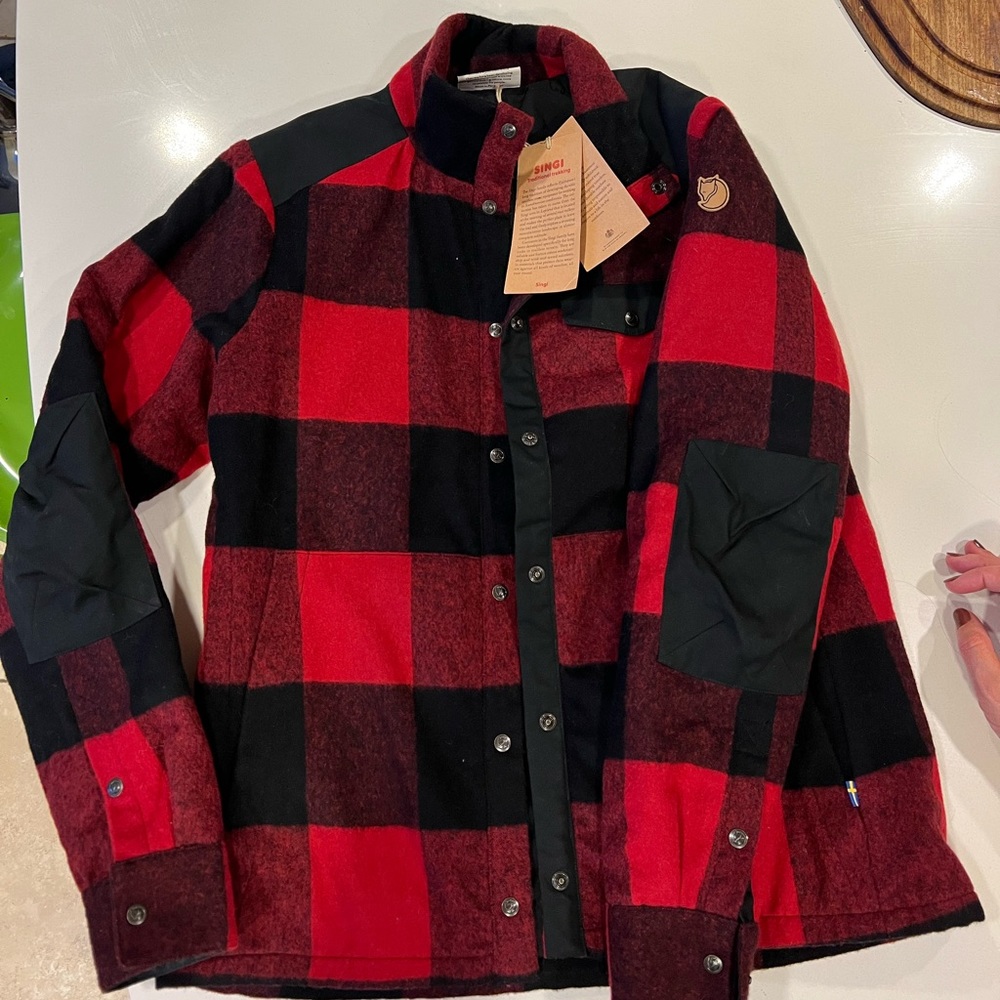 Fjallraven Canada Wool padded jacket red and black
